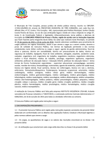 Documento Edital Concurso Prefeitura Três Corações MG 2016