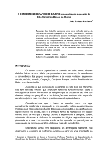 O CONCEITO GEOGRÁFICO DE BAIRRO: uma aplicação à
