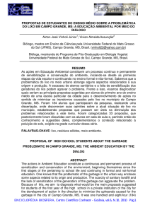 propostas de estudantes do ensino médio sobre a problemática do