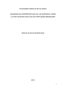 DO ESPANHOL COMO L2 POR FALANTES ADULTOS DO