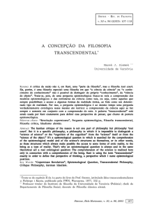 a concepção da filosofia transcendental