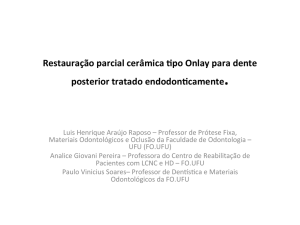 Restauração parcial cerâmica tipo onlay para dente