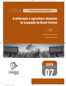 A mineração e agricultura alimentar na ocupação do Brasil