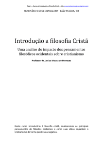 Introdução a filosofia Cristã - ITFRC Instituto de Teologia, Filosofia