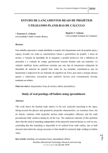 estudo de lançamentos reais de projéteis utilizando planilhas de