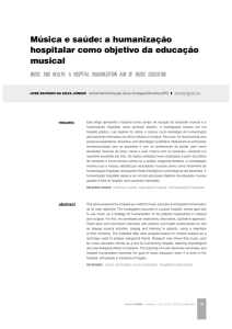 Música e saúde: a humanização hospitalar como objetivo da