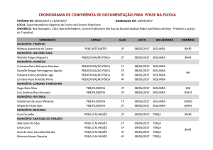 Cronograma dos nomeados em 18/04/2017