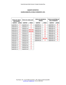 gabarito definitivo guarda municipal de belo horizonte | 2010