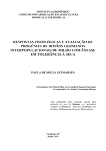 Respostas fisiológicas e avalição de progênies de irmãos