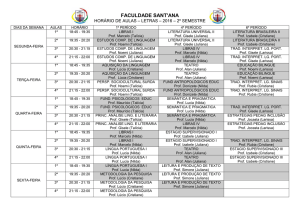 Horário Professores letras - 2016 - 2º semestre 1º 4º e 6º