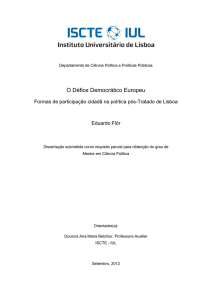 O Défice Democrático Europeu - Repositório do ISCTE-IUL