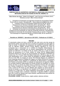 temperatura da superfície continental associada aos eventos