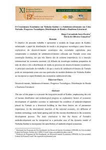 O Crescimento Econômico em Nicholas Kaldor e o