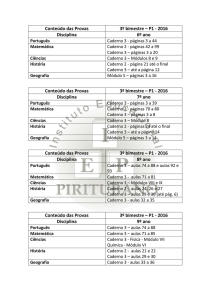 Conteúdo das Provas 3º bimestre – P1