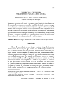 PSIQUIATRIA E PSICOLOGIA