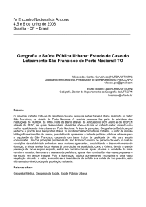 Geografia e Saúde Pública Urbana