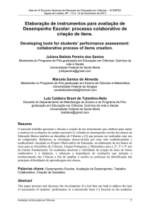 Elaboração de instrumentos para avaliação de Desempenho