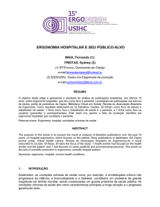 ERGONOMIA HOSPITALAR E SEU PÚBLICO-ALVO