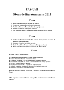 PAS-UnB Obras de literatura para 2015 1º ano