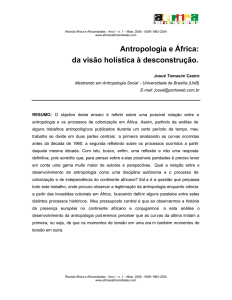 Antropologia e África: da visão holística à desconstrução.