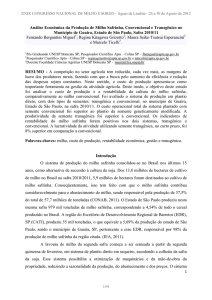 Análise Econômica da Produção de Milho Safrinha, Convencional e