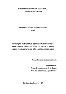 universidade do vale do paraíba curso de geografia trabalho de