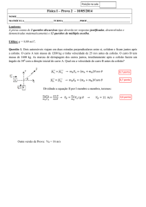 Física I – Prova 2 – 10/05/2014