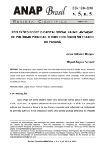 reflexões sobre o capital social na implantação de políticas públicas