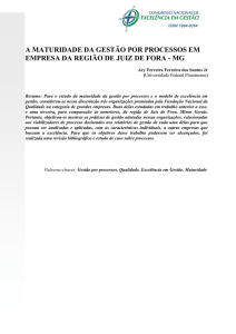 a maturidade da gestão por processos em empresa da