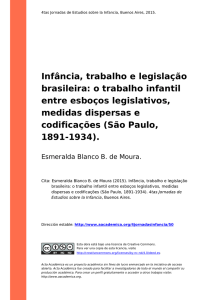 Infância, trabalho e legislação brasileira: o trabalho infantil entre