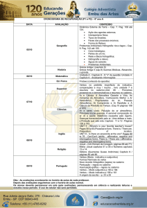 CRONOGRAMA DE RECUPERAÇÃO (P1 e P2) – 6º ano A DATA