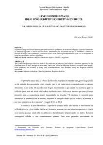 o pseudoproblema do idealismo subjetivo e objetivo em hegel