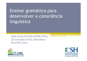 Ensinar gramática para desenvolver a consciência linguística