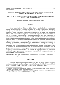 Crescimento de cinco espécies de eucalipto submetidas a déficit