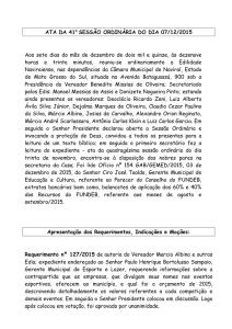 ATA DA 1a SESSÃO EXTRAORDINÁRIA DO DIA 23/01/2015