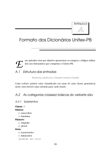 Formato dos Dicionários Unitex-PB - NILC
