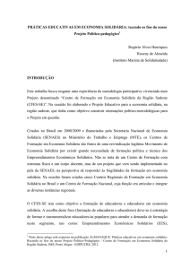 PRÁTICAS EDUCATIVAS EM ECONOMIA SOLIDÁRIA: tecendo os