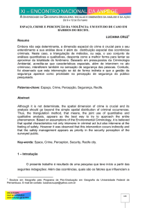 ESPAÇO, CRIME E PERCEPÇÃO DA VIOLÊNCIA: UM