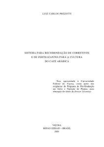 sistema para recomendação de corretivos e de fertilizantes para a