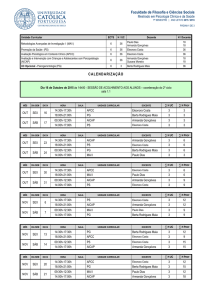 Faculdade de Filosofia e Ciências Sociais CALENDARIZAÇÃO