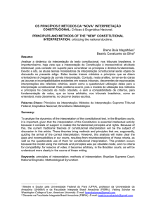 OS PRINCÍPIOS E MÉTODOS DA “NOVA” INTERPRETAÇÃO