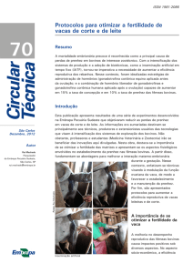 Protocolos para otimizar a fertilidade de vacas de corte - Infoteca-e
