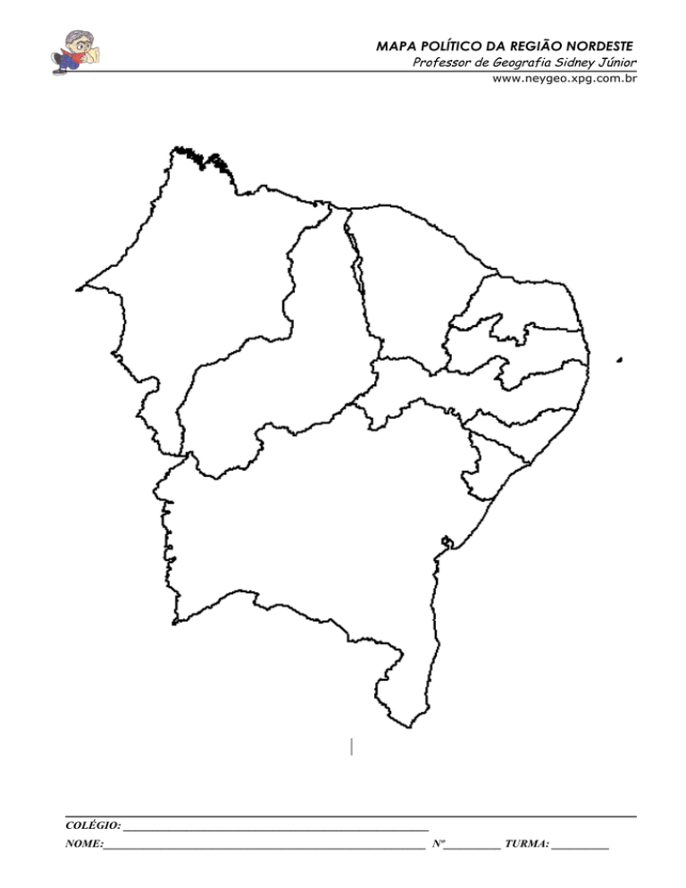 Mapa Político Da Região Nordeste 2862