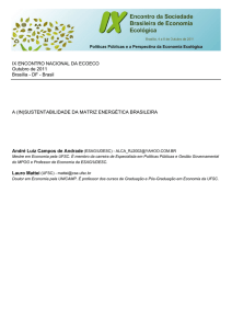 (IN)SUSTENTABILIDADE DA MATRIZ ENERGÉTICA BRASILEIRA