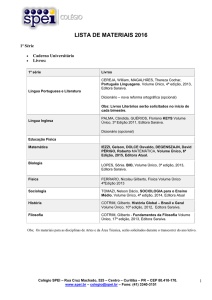 lista de materiais 2012