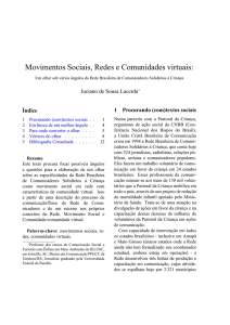 Movimentos Sociais, Redes e Comunidades virtuais - BOCC
