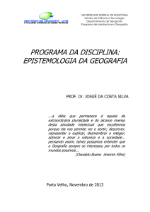 epistemologia da geografia - Mestrado em Geografia