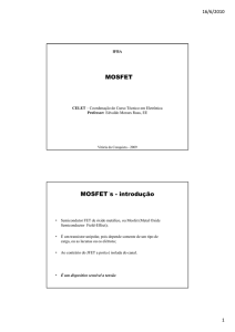 MOSFET MOSFET MOSFET´s - introdução - IFBA