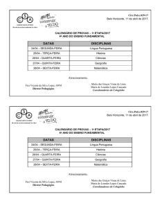 Calendario de Provas Trimestrais