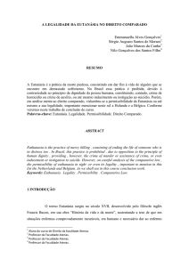 a legalidade da eutanásia no direito comparado